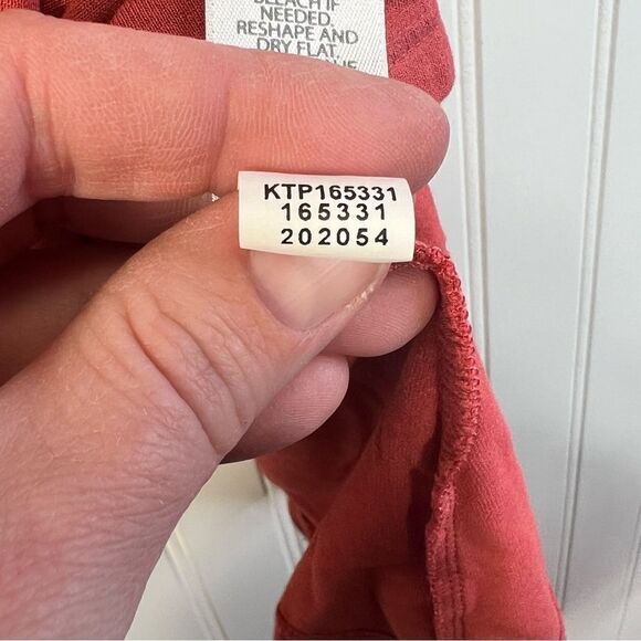 J Jill Wearever Collection V Neck Faux Wrap Front 3/4 Sleeve Top Coral L - Picture 6 of 16